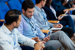 Medium business executives participating business meeting